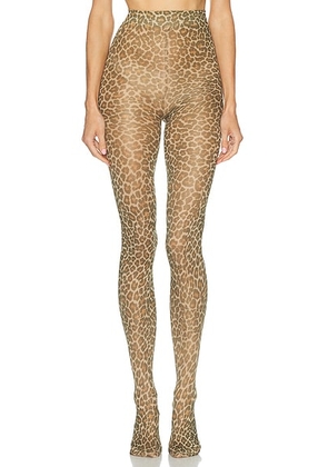 SWEDISH STOCKINGS Sofia Leo Tights in Mixed - Brown. Size L (also in ).