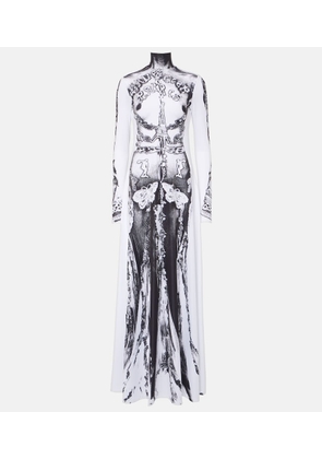 Jean Paul Gaultier Dentelle Trompe l'oeil jersey gown