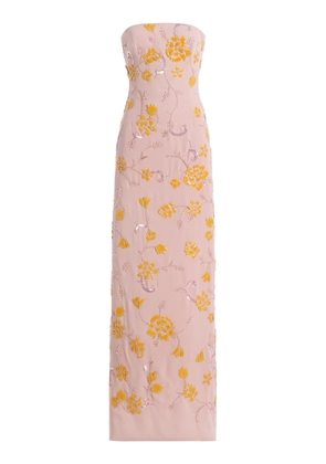 Georges Hobeika Embroidered Georgette Maxi Dress - Moda Operandi