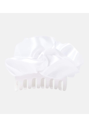 Jennifer Behr Ruffled silk-blend satin hair clip