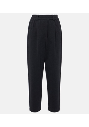 Brunello Cucinelli Pleated cotton-blend jersey sweatpants