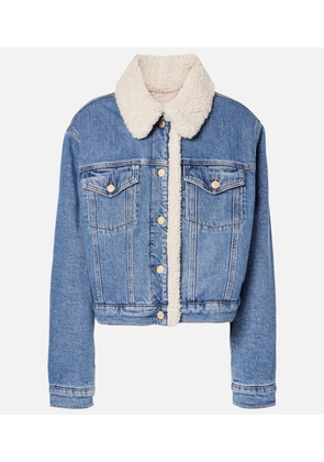 7 For All Mankind Teddy-trimmed denim jacket