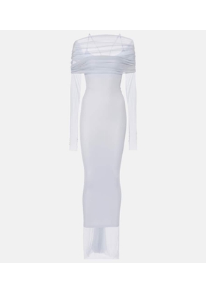 Christopher Esber Veiled off-shoulder tulle maxi dress