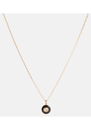 Gucci Interlocking G 18kt gold necklace with onyx and diamond