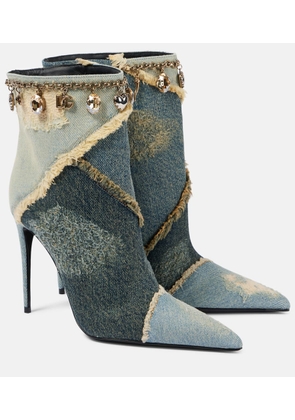 Dolce&Gabbana Embellished denim ankle boots
