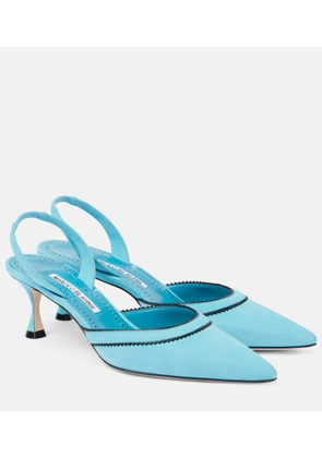 Manolo Blahnik Brontiasli suede slingback pumps