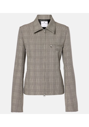 Courreges Prince of Wales check wool-blend jacket