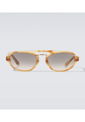 Brunello Cucinelli Tortoiseshell-effect browline sunglasses