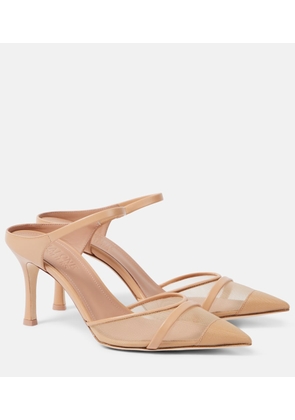 Malone Souliers Uma 80 leather-trimmed mesh mules
