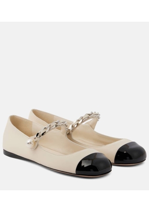 Miu Miu Chain-detail leather Mary Jane flats