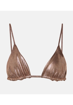 Jade Swim Via lame bikini top