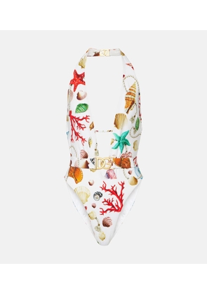 Dolce&Gabbana Capri printed halterneck swimsuit