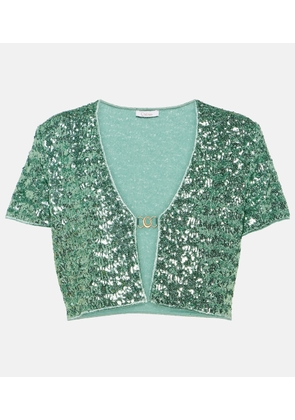 Oseree Sequined crop top