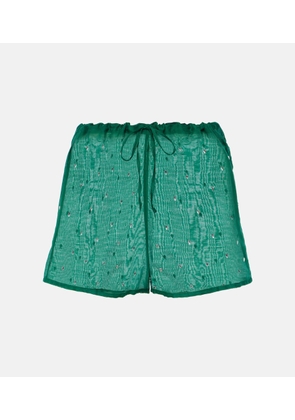 Oseree Gem crystal-embellished cotton and silk shorts