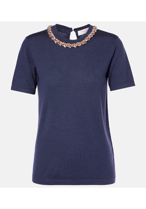 Carolina Herrera Embellished wool and silk sweater