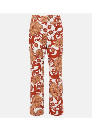La DoubleJ Hendrix jacquard high-rise cotton straight pants