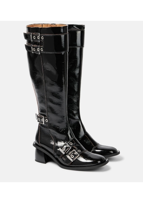 Ganni Feminine faux leather knee-high boots