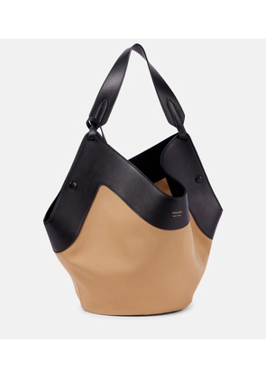 Khaite Lotus Medium canvas and leather tote bag