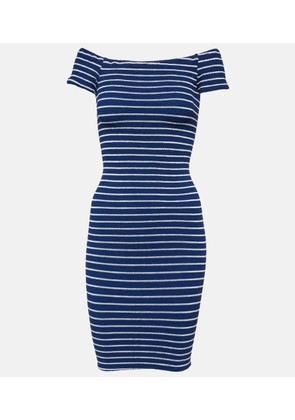 Hunza G Grace striped off-shoulder midi dress