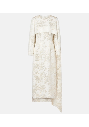 Markarian Felice floral caped jacquard midi dress