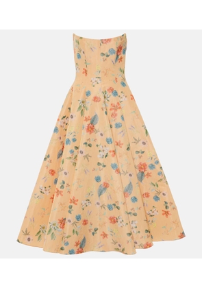 Markarian Rousseau floral strapless midi dress