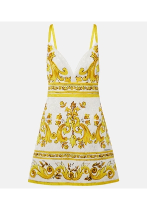 Dolce&Gabbana Majolica cotton-blend brocade minidress