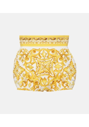 Dolce&Gabbana Majolica high-rise cotton shorts