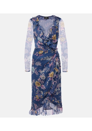 Etro Floral silk wrap dress