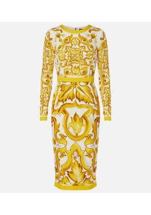 Dolce&Gabbana Majolica silk-blend charmeuse midi dress