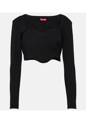 Staud Corde scalloped crop top