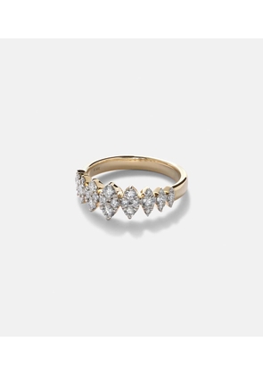 Stone and Strand Fern 14kt gold ring with diamonds