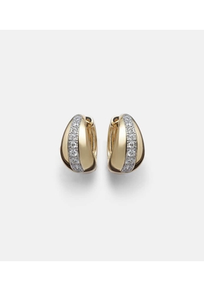 Stone and Strand Pistachio 10kt gold hoop earrings with diamonds