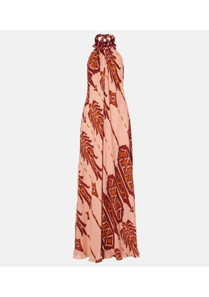 Johanna Ortiz Printed halterneck silk gown