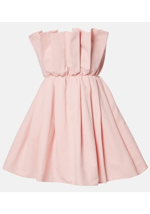 Staud Cordelia pleated cotton-blend minidress