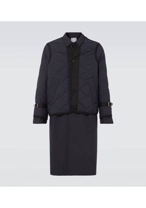 Sacai Quilted layered ripstop coat