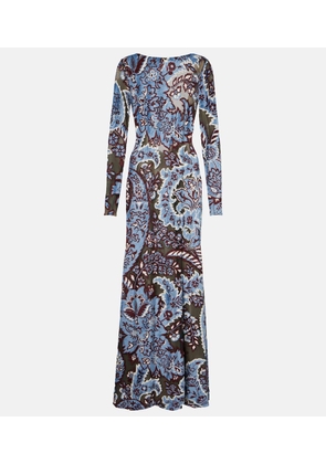 Etro Paisley crepe jersey maxi dress