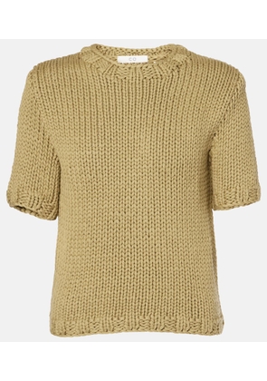 CO Ribbed-knit cotton-blend top