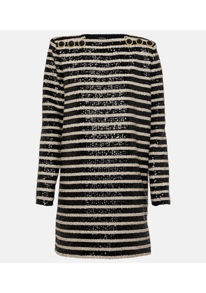 Balmain Sequined striped minidress