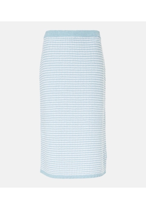 Tory Burch High-rise knitted cotton-blend midi skirt