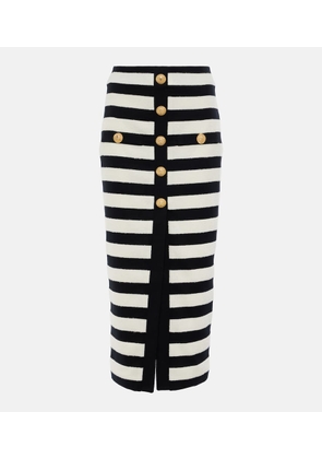 Balmain Striped midi skirt