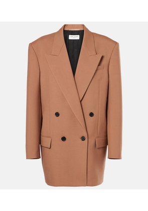 Saint Laurent Double-breasted wool gabardine blazer