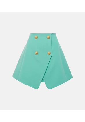 Balmain High-rise wool miniskirt