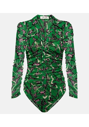 Diane von Furstenberg Giorgi printed mesh bodysuit