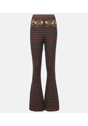 Etro Embroidered high-rise flared pants