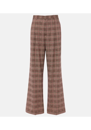 Etro Checked high-rise wide-leg pants