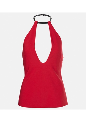 The Attico Halterneck crepe top