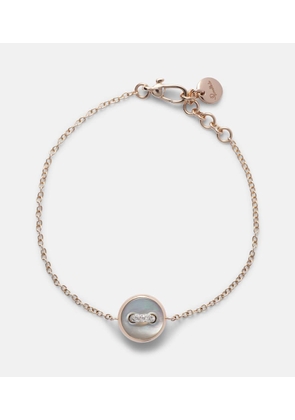 Pomellato Pom Pom Dot 18kt rhodium-plated rose gold bracelet with mother-of-pearl and diamonds