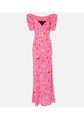 Rodarte Lace-trimmed silk maxi dress