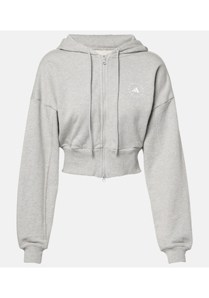 Adidas by Stella McCartney Cropped cotton jersey hoodie