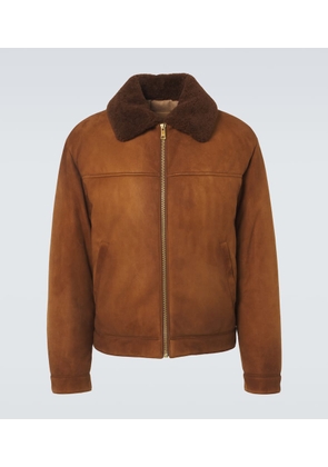 Prada Shearling-trimmed suede jacket